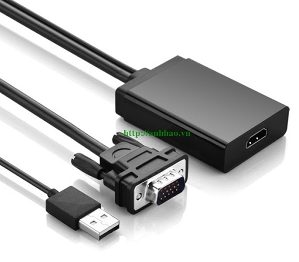 Cáp chuyển đổi VGA sang HDMI + Auido Ugreen 40213 chính hãng